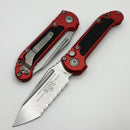 Microtech Knives LUDT Gen III Stonewash Full Serrated Tanto w/ Red Handle 1136-12RD