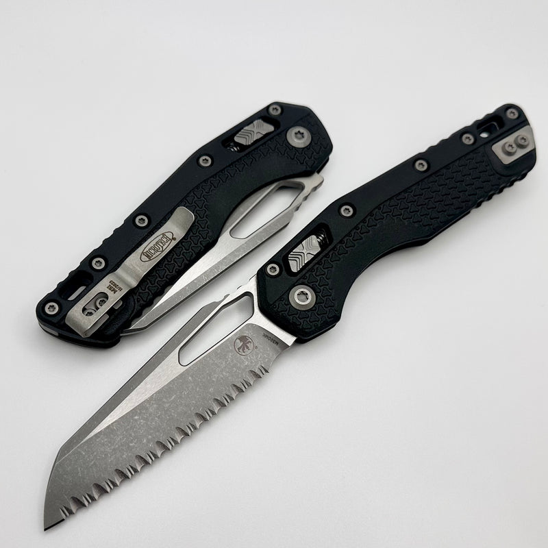 Microtech Knives MSI RAM LOK Black Polymer & Appcalyptic Full Serrated M390MK 210T-12APPMBK