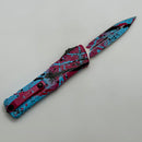 Pre-Owned Microtech Knives Combat Troodon Gen III D/E Light Blue/Pink Splatter Signature Series 1142-1LBPKBKSPLS