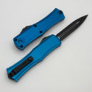 Microtech Knives Mini Hera w/ Blue Handle & Black Full Serrated D/E M390MK 1702M-3BL