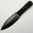 Microtech Knives & Borka Blades SBD DLC Full Serrated & Hand Wrapped Menuki Inlaid Handle