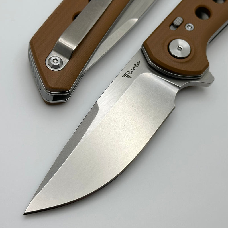 Reate Knives PL-XF Tan G-10 Handles & Stonewash Nitro-V