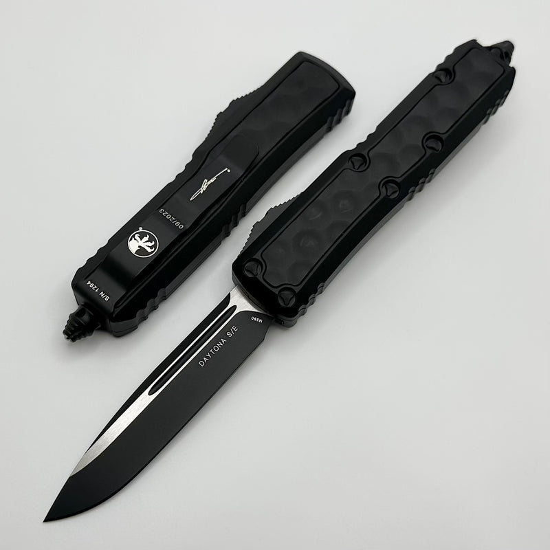 Microtech Daytona Tactical w/ Bubble Inlays & Black Single Edge Signature Series 124-1TBIS