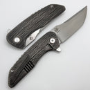 Mechforce & Barker Knives Collab Hokkaido w/ Titanium Tree Bark Pattern Handle & Satin MagnaCut