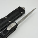 Microtech Scarab 2 Gen 3 Stonewash Spine Fluted Tanto w/ Black Handle 1279-10