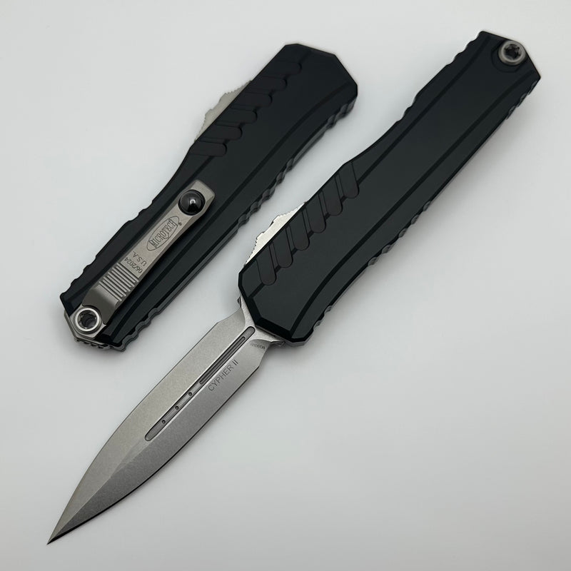 Microtech Cypher II D/E Stonewash Standard 1242-10