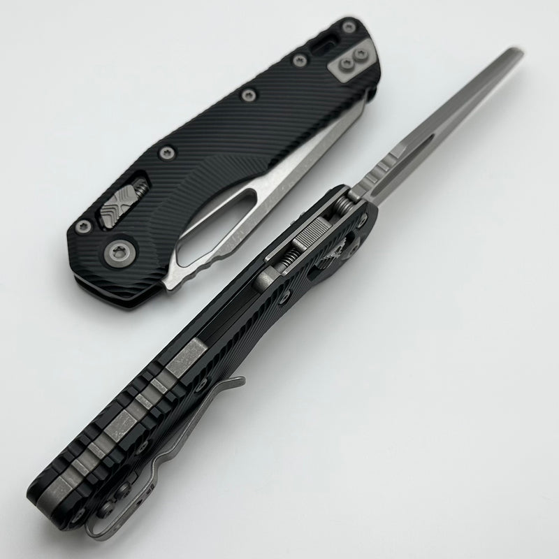 Microtech Knives MSI RAM LOK Black Fluted Aluminum & Apocalyptic M390MK 210-10APFL