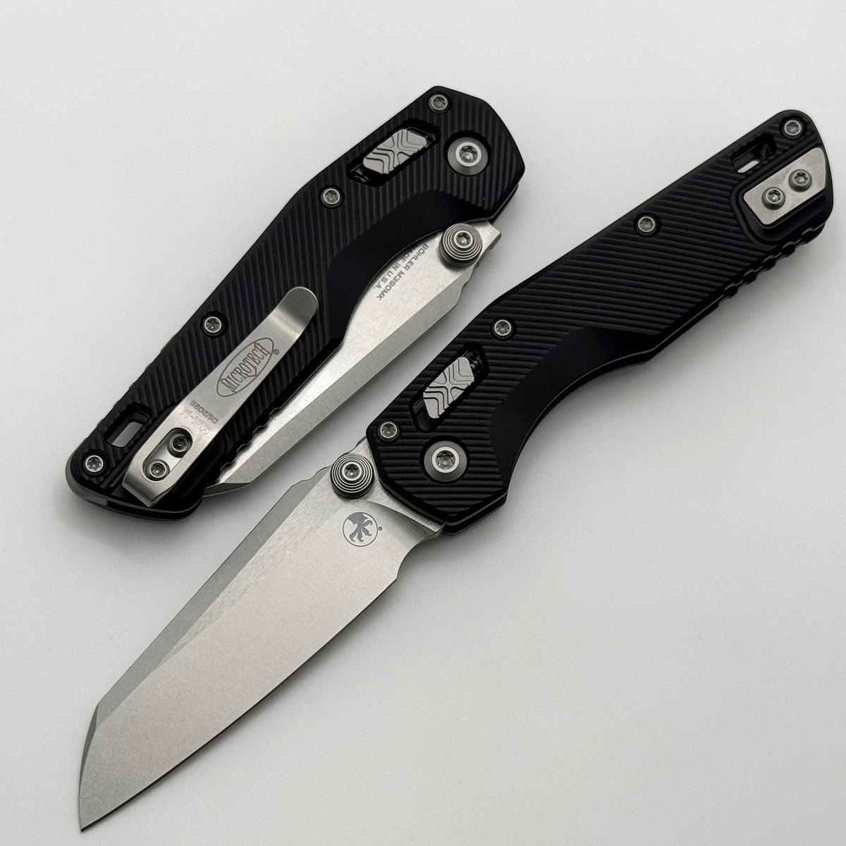 Microtech MSI RAM LOK Mini Black Fluted Aluminum Handles w/ Stonewash