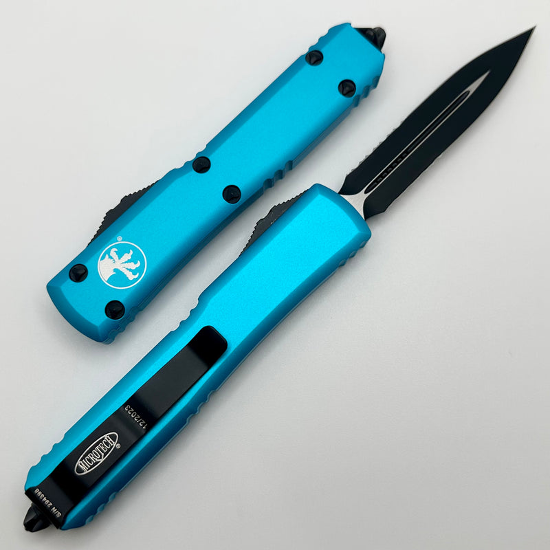 Microtech Models Size Microtech Ultratech D/E Black Partial Serrated & Turquoise 122-2TQ