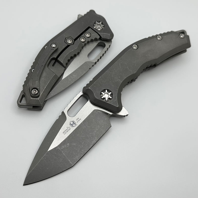 Heretic Knives Medusa Manual Battleworn Titanium & MagnaCut Blade H009-5A-TiBATTLE