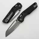 Microtech MSI RAM LOK Mini Black Frag Aluminum Handles w/ Apocalyptic Serrated M390MK 210M-11APFR