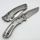 Microtech Marfione Select Amphibian RAM LOK Titanium Handles & Stonewash M390MK w/ Double Vapor Blast & Purple Accents 137RL-10MS3