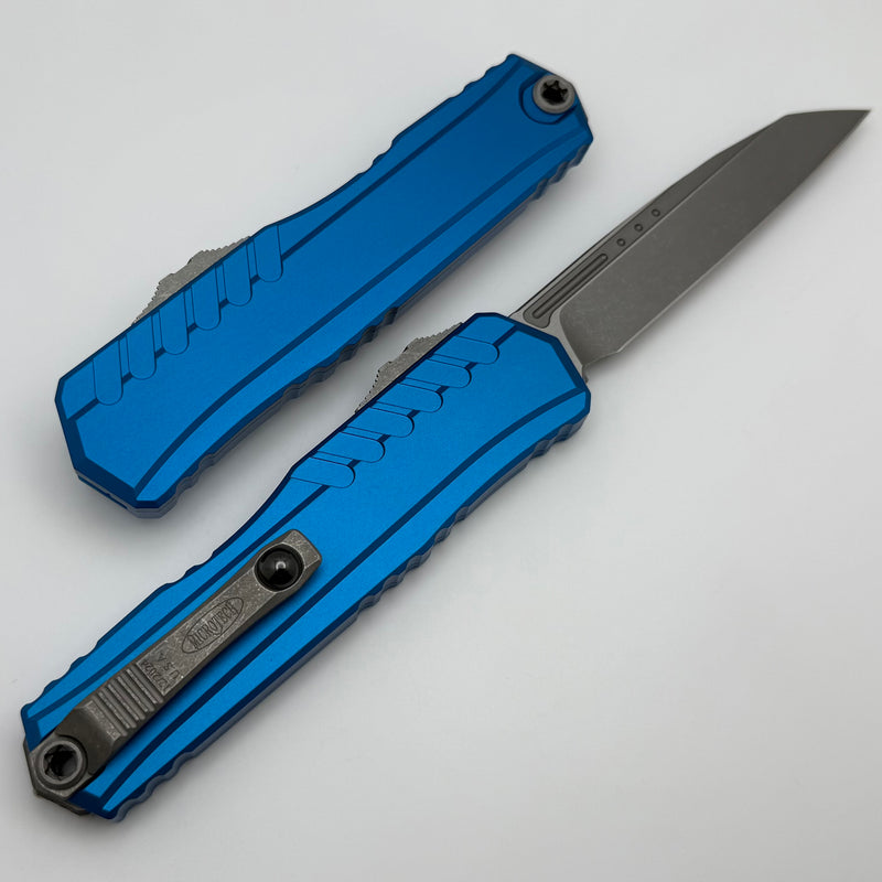 Microtech Cypher II S/E Apocalyptic Standard & Blue Handle 1241-10APBL