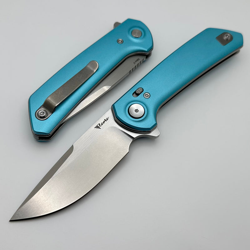 Reate Knives PL-XF Blue Aluminum Handles & Stonewash/Satin Nitro-V