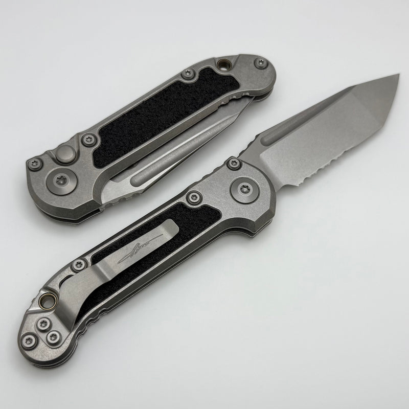 Microtech Knives LUDT Gen III Partial Serrated Apocalyptic Tanto & Titanium Handles w/ Textured Inlays & Bronze Accents 1136-11MS2