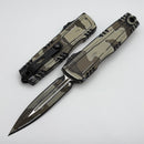 Microtech Luminary D/E Desert Camo Comic Strip Signature Series 1270-1DRCCOMICS