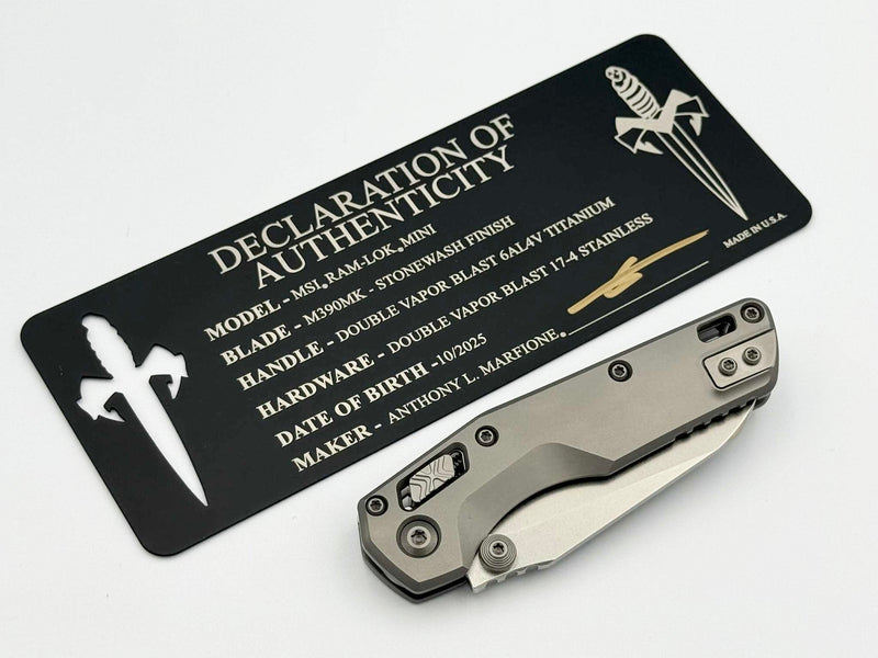 Marfione Custom MSI RAM LOK Mini Double Vapor Blast Titanium Handles w