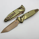 Microtech Socom Ram-Lok w/ Antique Gold Titanium Frag Handles & Bronze T/E M390MK 161RL-13FRMS2