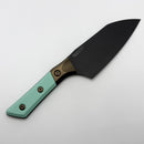 Microtech Santoku 6" Caribbean Blue G-10/Ti Handle w/ DLC M390MK Signature Series 3200B-1DLCCAS