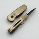 Pro-Tech Runt 5 w/ Albronze Handle w/ Black Lip Pearl Button & DLC Wharncliffe MagnaCut R5313