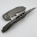 Microtech Borka Stitch Auto w/ Natural Clear Handles & Full Serrated Stonewash 169-12NC