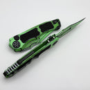 Heretic Knives Wraith Auto V4 Cel Shade Toxic Green w/ Bowie MagnaCut H002-CS-TX
