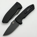 Pro-Tech SBR Left Handed Short Bladed Rockeye Smooth Aluminum Black Handle & Black S35 Blade LG403-LH