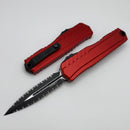 Microtech Cypher II Black D/E Double Full Serrated w/ Red Handle 1242-D3RD