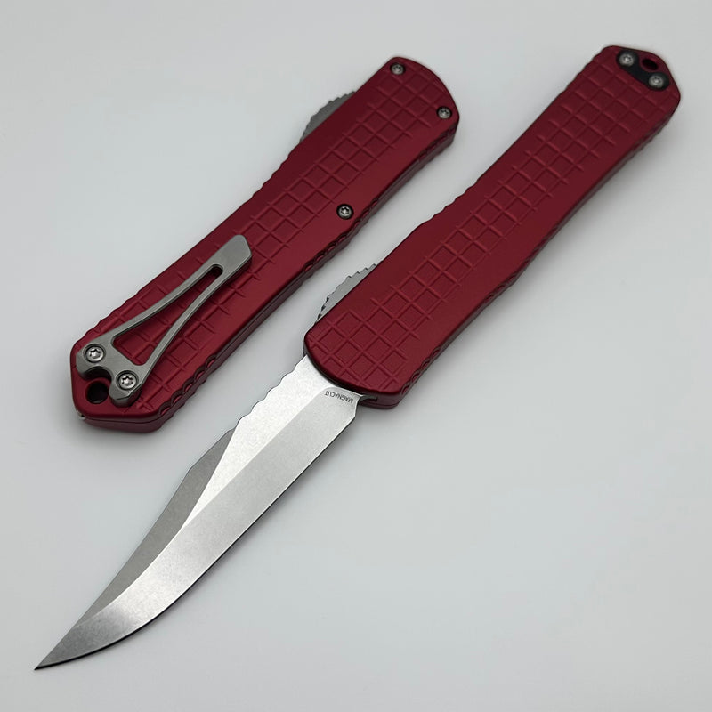 Heretic Knives Manticore X Red Frag Handle & Stonewash Bowie MagnaCut H030BF-2A-RED