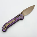 Marfione Select Microtech LUDT Ram-Lok Royal Purple Frag Titanium Handles w/ Bronze Accents & Bronze Drop Point 1135RL-13FRMS3