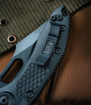 Microtech Borka Stitch Single Edge Apocalyptic Black Standard 169-1AP