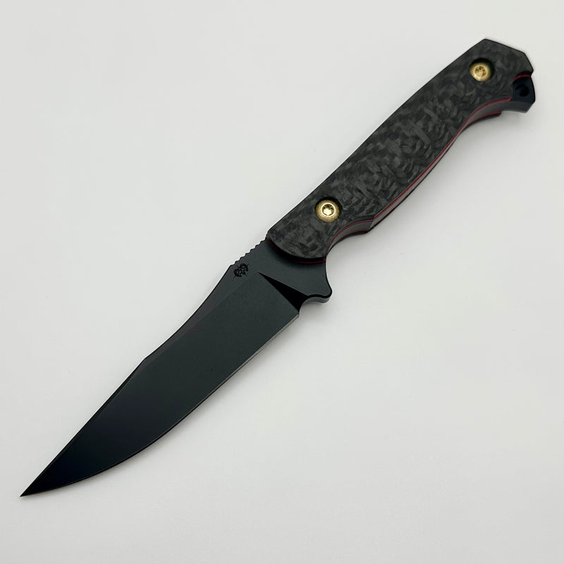 Toor Knives Krypteia S Carbon Fiber w/ Red G-10 & Black M4 Fixed Blade