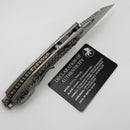 Microtech Marfione Select Manual Stitch RAM LOK Frag Titanium Handles & Stonewash M390MK w/ Double Vapor Blast & Flamed Accents 169RL-10FRMS4