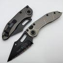 Microtech Borka Stitch Natural Clear w/ Black Apocalyptic Full Serrated M390 169-3APNC