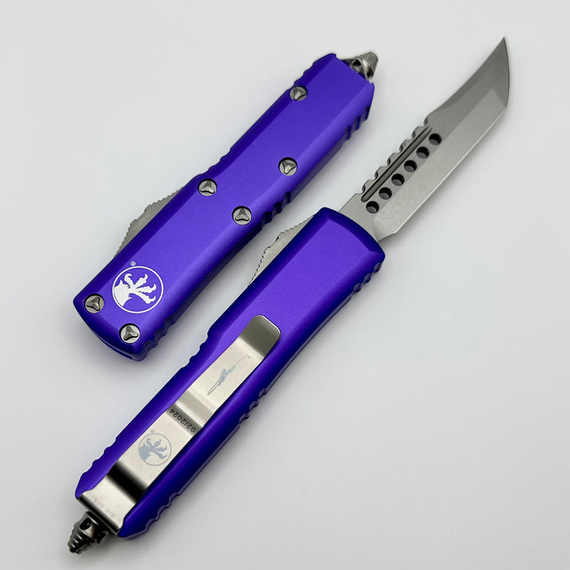 Microtech UTX-85 Hellhound Stonewash & Purple 719-10PUS