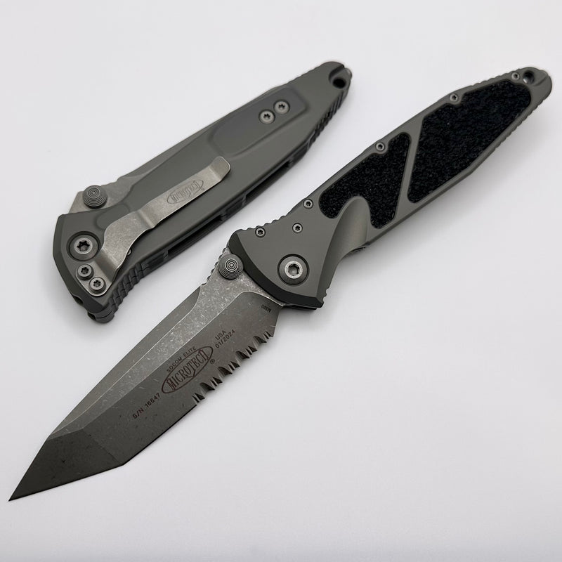 Microtech Socom Elite Tanto Edge Manual Natural Clear Apocalyptic Standard Partial Serrated 161-11APNC ONE PER HOUSEHOLD