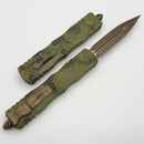 Microtech Dirac Delta D/E Bronze Apocalyptic Bazooka Hex Camo Signature Series 227-13APBOHXCS