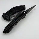 Heretic Knives Medusa Manual Black Aluminum Frame Lock w/ Grip Inlays & DLC MagnaCut Recurve H010-6A-T