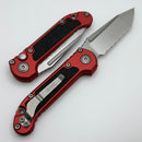 Microtech Knives LUDT Gen III Stonewash Full Serrated Tanto w/ Red Handle 1136-12RD