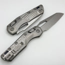 Microtech Marfione Select MSI RAM LOK Frag Titanium Handles w/ Double Vapor Blast & Blue Accents & Part Serrated Stonewash M390MK 210-11FRMS2