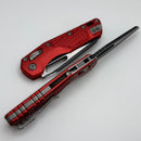 Microtech Knives MSI RAM LOK Red Aluminum Frag Handles & Two Tone Black M390MK 210-1FRRD