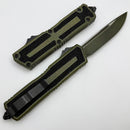Microtech Scarab 2 Gen 3 Spine Fluted S/E Tactical Standard w/ Weathered Grenade Green Handle 1278-1WGG