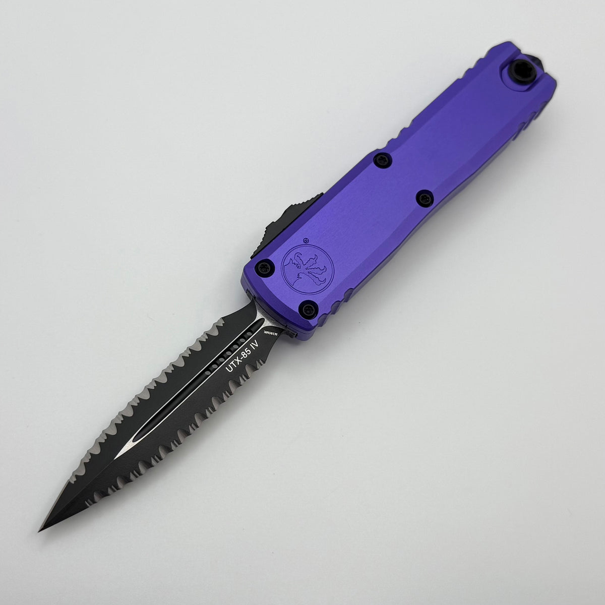 Microtech UTX-85 Gen IV w/ Purple Handle & Double Full Serrated Tactic