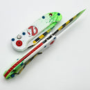 Microtech Knives LUDT Gen III Smooth Handle Ghost Busters Slime White T/E NCB Exclusive Signature Series 1136S-1GBS