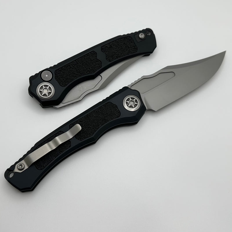 Heretic Knives Wraith Auto V4 Black Handle w/ Grip Inlays & Bead Blast Bowie MagnaCut Blade H002-3A