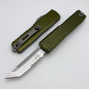 Microtech UTX-85 Gen IV w/ OD Green Handle & Stonewash Part Serrated T/E M390MK 12334-11OD