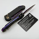 Microtech Marfione Select LUDT Gen III w/ Carbon Fiber Handle & Blued Baker Forge Coppermai Tanto & Purple Accents 1136-16MS3
