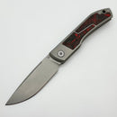 Uldanov Custom Knives Sierra w/ Milled Titanium/Red Dark Matter Carbon Fiber Inlays & M398 Front Flipper