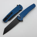 Pro-Tech Malibu Battleworn Blue Aluminum “Dragon Scale” Handle & DLC MagnaCut Reverse Tanto 5436-BW Blue LTD