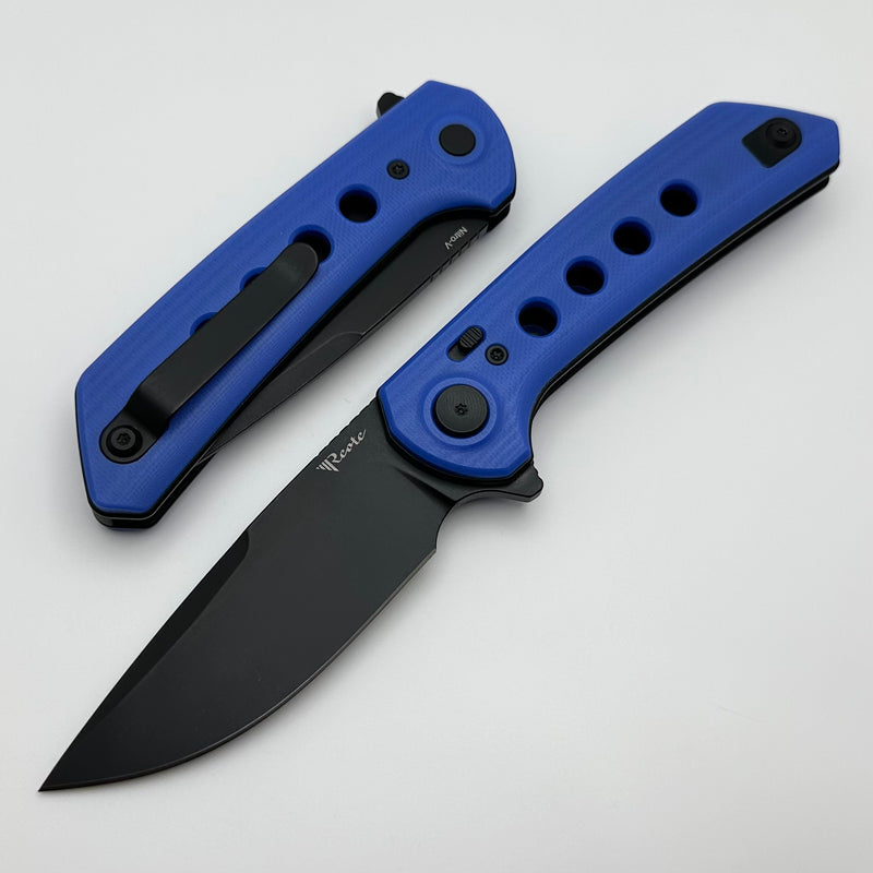 Reate Knives PL-XF Blue G-10 Handles & PVD Nitro-V